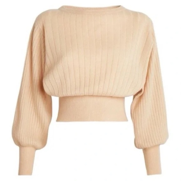 Crush Cashmere Prague Lux Balloon sweater in camel - Picture 1 of 4